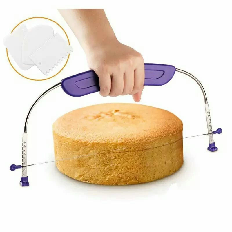 قطاعة كيك ستانلس ستيل، 33x16 سم - فضى و بنفسجى